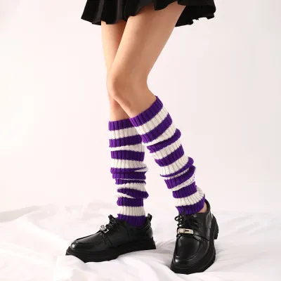 Women Fashion Autumn Winter Multicolor Knitted Thick Leg Sleeve Socks