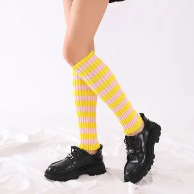 Women Fashion Autumn Winter Multicolor Knitted Thick Leg Sleeve Socks