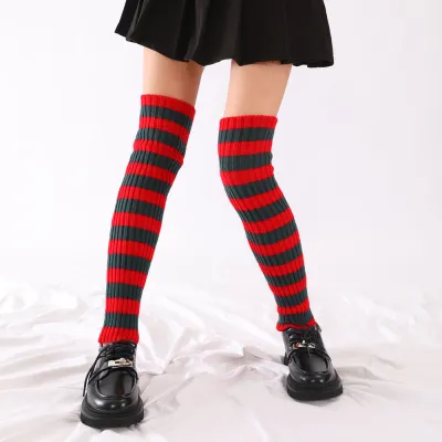 Women Fashion Autumn Winter Multicolor Knitted Thick Leg Sleeve Socks