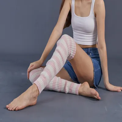 Women Fashion Autumn Winter Multicolor Knitted Thick Leg Sleeve Socks