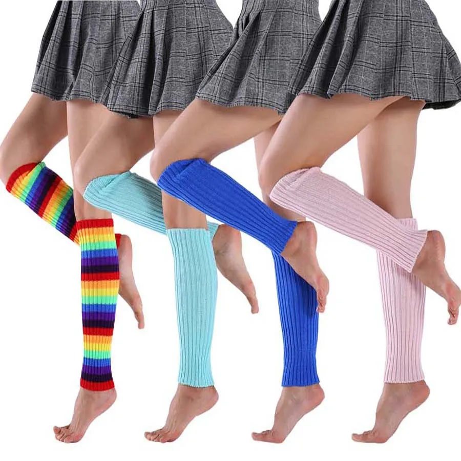Women Fashion Autumn Winter Multicolor Knitted Thick Leg Sleeve Socks