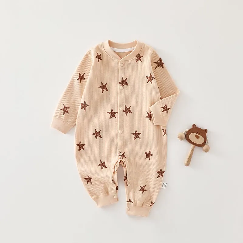 Kids Baby Boys Girls Floral Cotton Long Sleeve Bodysuit Unisex Pullover