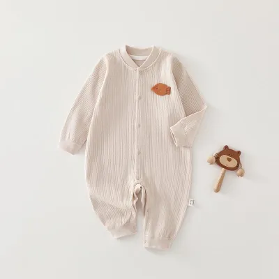 Kids Baby Boys Girls Floral Cotton Long Sleeve Bodysuit Unisex Pullover