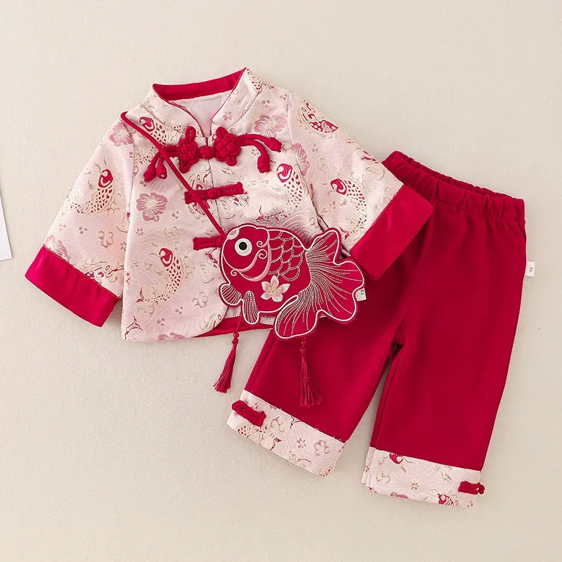 Kids Vintage Chinese Style Two-Piece Set