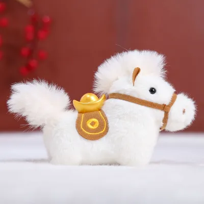 Horse Mascot Plush Toy Chinese New Year Gift Unisex Soft Plush Doll PP Cotton