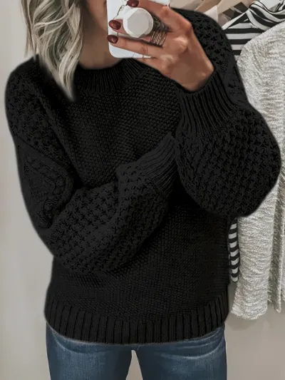 Autumn Winter Women Twist Knit Sweater Slim Fit Pullover