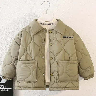 Kids Toddler Boys Autumn Winter Long Sleeve Lapel Cotton Coat Single-Breasted