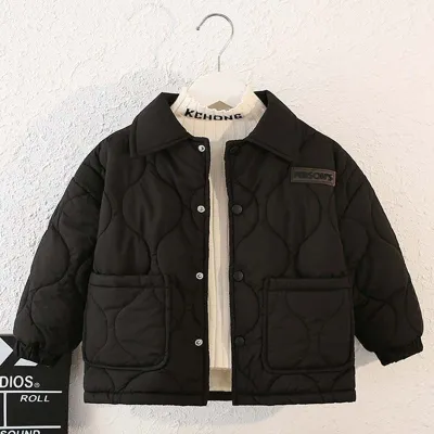 Kids Toddler Boys Autumn Winter Long Sleeve Lapel Cotton Coat Single-Breasted
