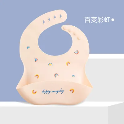 Baby Cute Cartoon Print Food Grade Silicone Burp Cloth