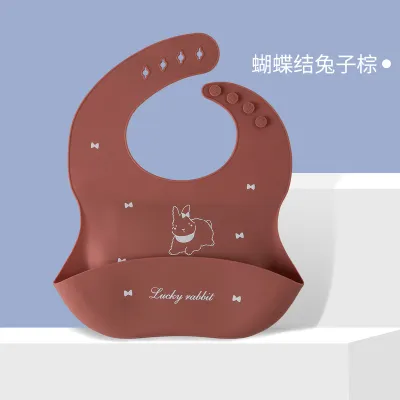 Baby Cute Cartoon Print Food Grade Silicone Burp Cloth