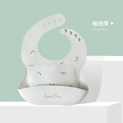 Baby Cute Cartoon Print Food Grade Silicone Burp Cloth