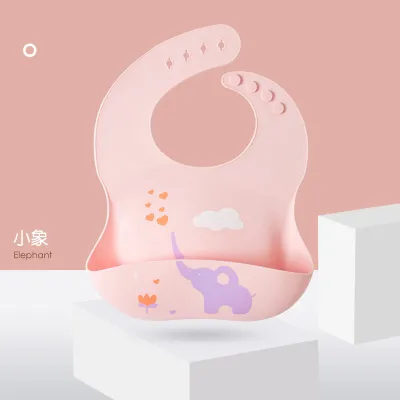 Baby Cute Cartoon Print Food Grade Silicone Burp Cloth