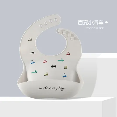 Baby Cute Cartoon Print Food Grade Silicone Burp Cloth