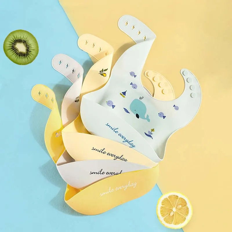 Baby Cute Cartoon Print Food Grade Silicone Burp Cloth