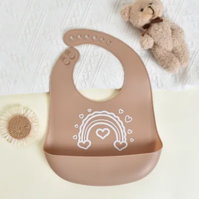 Baby Cute Print Silicone Burp Cloth Neutral Food Grade Silicone Cartoon Pattern