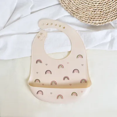 Baby Cute Print Silicone Burp Cloth Neutral Food Grade Silicone Cartoon Pattern