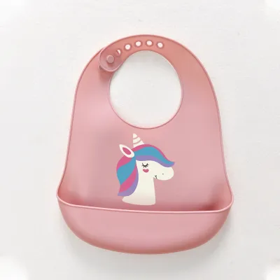 Baby Cute Print Silicone Burp Cloth Neutral Food Grade Silicone Cartoon Pattern