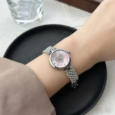 Antique Vintage Full Rhinestone Adjustable Bracelet Watch for Women Light Luxury Heart Geometric Alloy