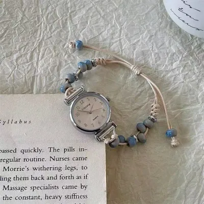 Antique Vintage Full Rhinestone Adjustable Bracelet Watch for Women Light Luxury Heart Geometric Alloy