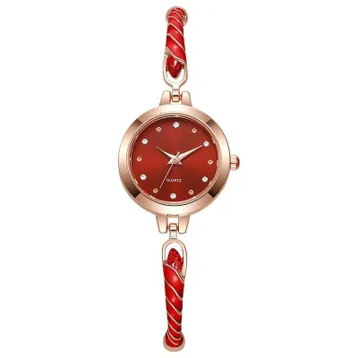 Antique Vintage Full Rhinestone Adjustable Bracelet Watch for Women Light Luxury Heart Geometric Alloy