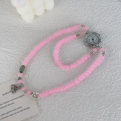 Antique Vintage Full Rhinestone Adjustable Bracelet Watch for Women Light Luxury Heart Geometric Alloy
