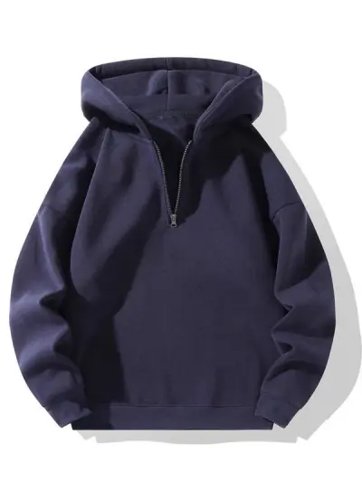Women Unisex Autumn Winter Half Zipper Hoodie