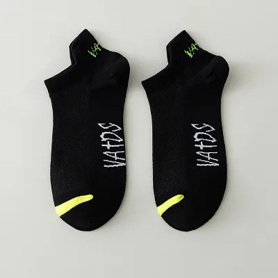 Men Summer Embroidered Candy Color Sneaker Socks Cotton Breathable