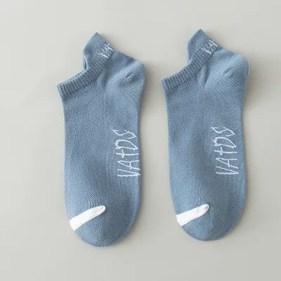 Men Summer Embroidered Candy Color Sneaker Socks Cotton Breathable