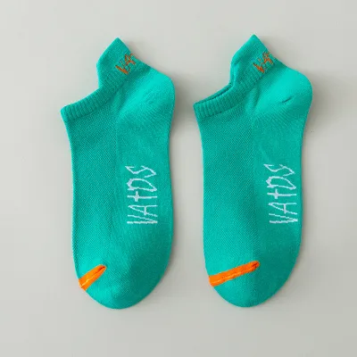 Men Summer Embroidered Candy Color Sneaker Socks Cotton Breathable