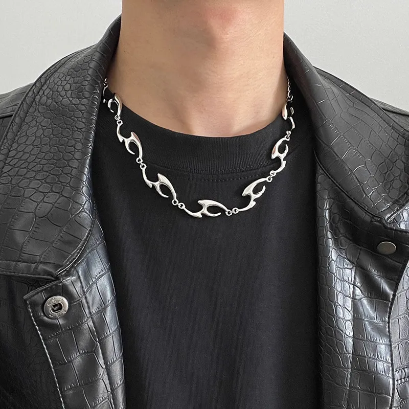Men's Fashion Irregular Shaped Stainless Steel The Cuban Chain Necklace