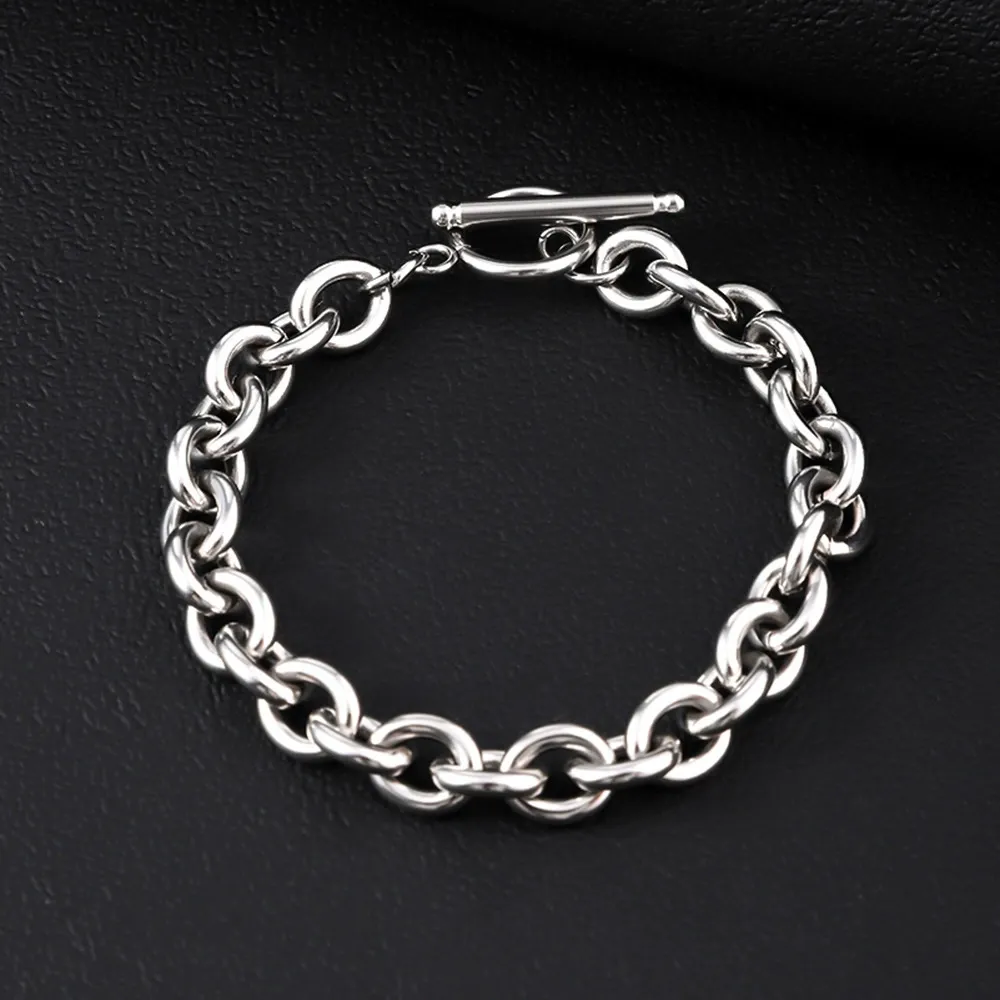 Simple Fashion Stainless Steel Thick Chain Bracelet Unisex Geometric
