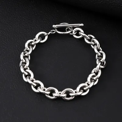Simple Fashion Stainless Steel Thick Chain Bracelet Unisex Geometric