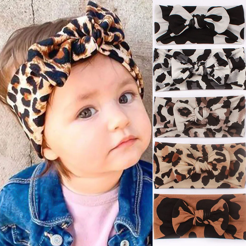 Baby Leopard Printed Bow Headband for Girls