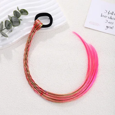 Kids Cute Multicolor Wig Hair Clip Bow Hairpin