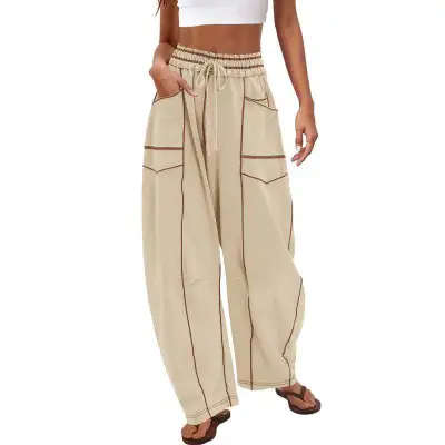 Women Casual Loose Wide-Leg Sweater Pants