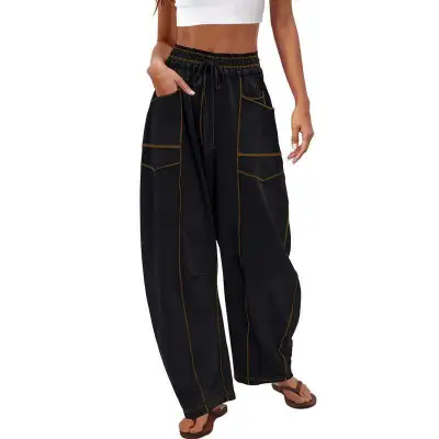 Women Casual Loose Wide-Leg Sweater Pants