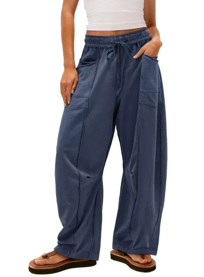 Women Casual Loose Wide-Leg Sweater Pants
