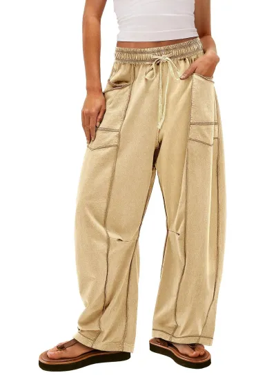 Women Casual Loose Wide-Leg Sweater Pants