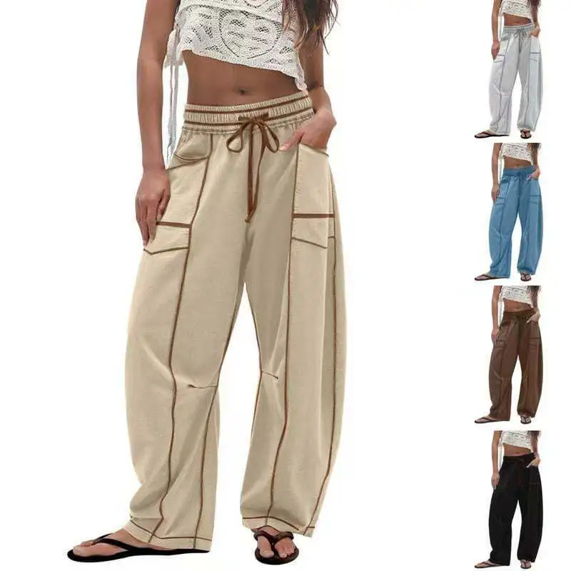 Women Casual Loose Wide-Leg Sweater Pants