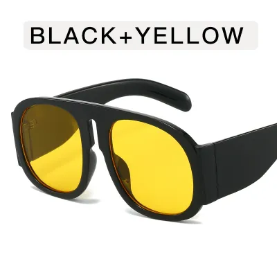 Women Large Frame Round Plastic Sunglasses