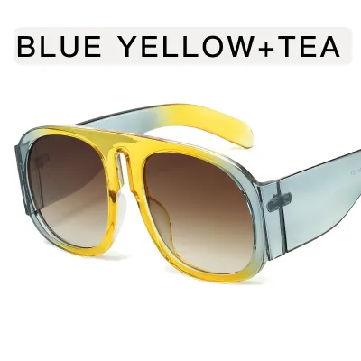 Women Large Frame Round Plastic Sunglasses