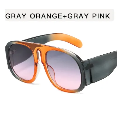 Women Large Frame Round Plastic Sunglasses