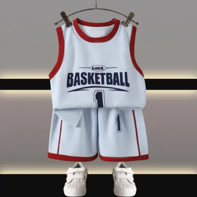 Kids Boys Girls Sports Alphabet Tank Top Shorts Sets 2-Piece