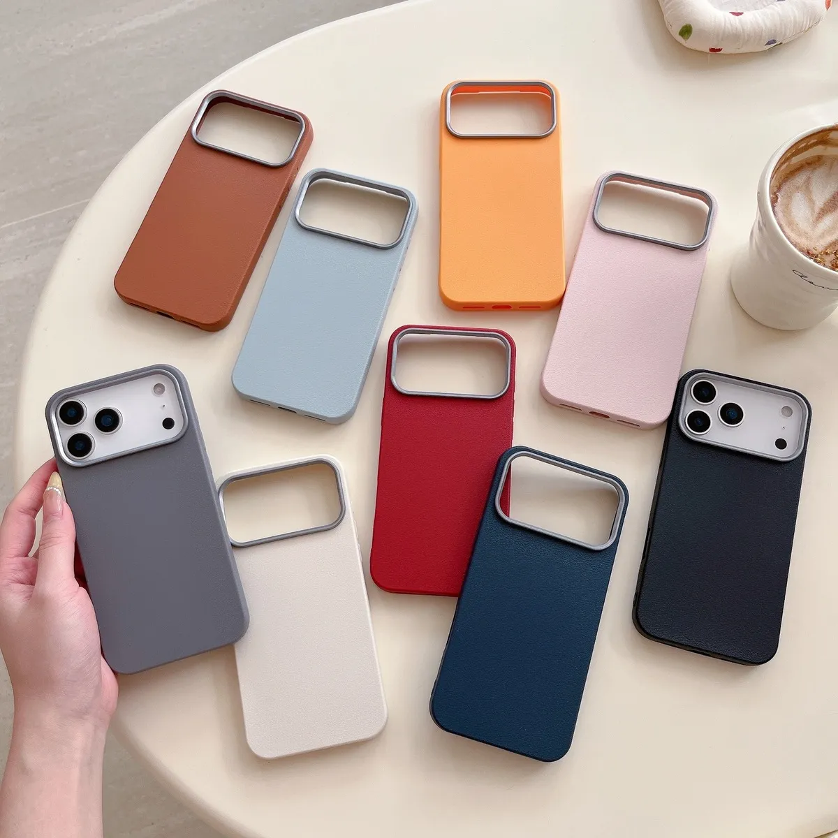 Solid Color Litchi Pattern TPU Silicone Case for iPhone 17 Pro Max