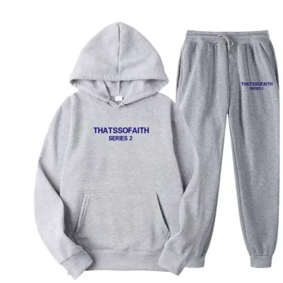 Women Casual Athleisure Letter-Print Hoodie And Sweatpants Two-Piece Set