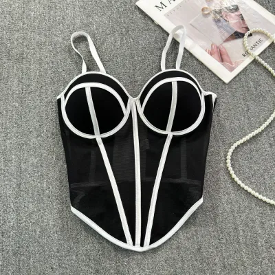 Women Sexy Mesh Corset Top Spice Girls Style