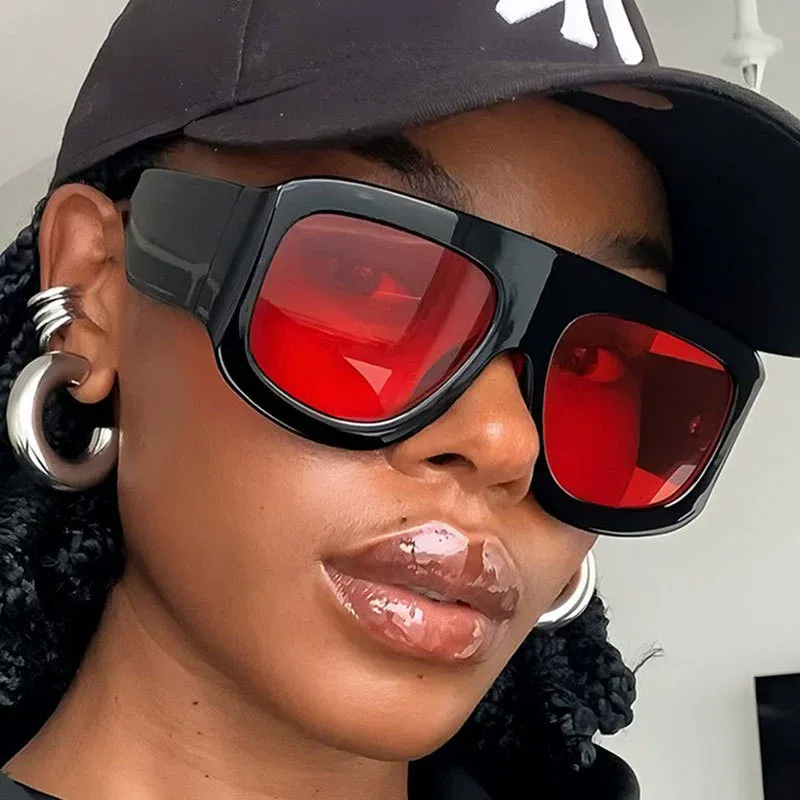 Large Frame Square Fashion Sunglasses PC Lens