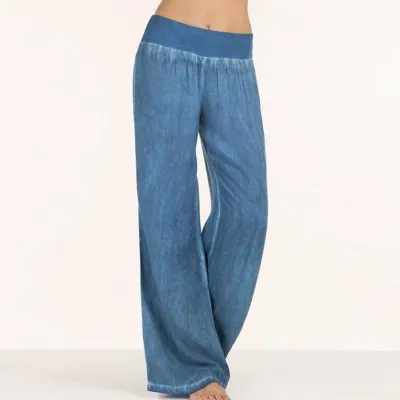 Women Casual Wide-Leg Thin Jeans