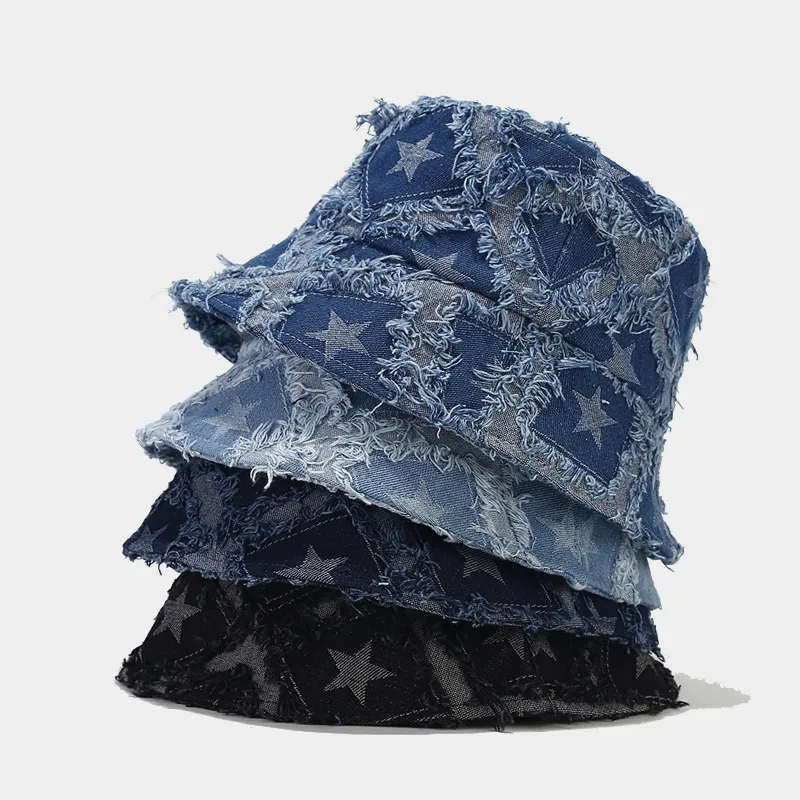 Fashion Star Rough Denim Fisherman Hat