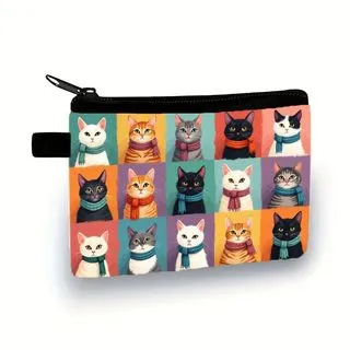 Creative Cat Print Coin Oxford Wallet for Kids